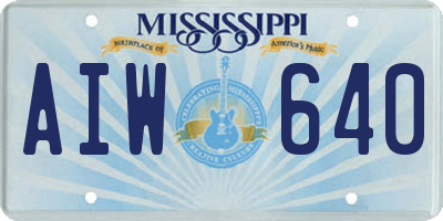 MS license plate AIW640
