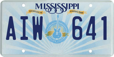 MS license plate AIW641