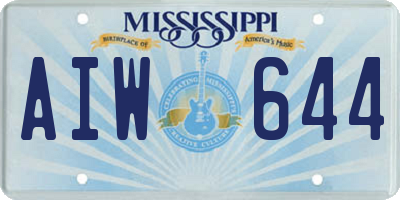 MS license plate AIW644
