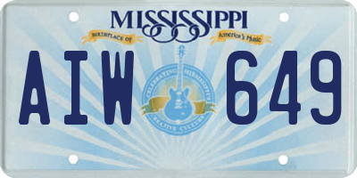 MS license plate AIW649