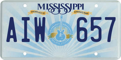 MS license plate AIW657