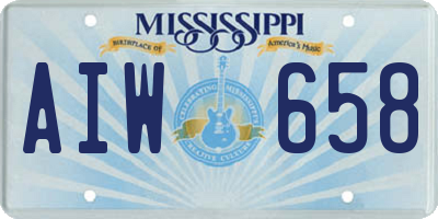 MS license plate AIW658