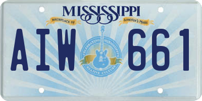 MS license plate AIW661