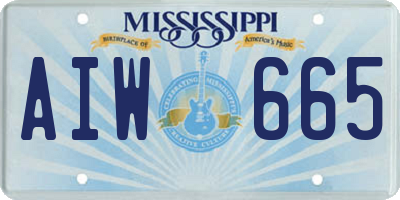 MS license plate AIW665