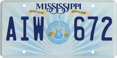 MS license plate AIW672