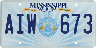 MS license plate AIW673