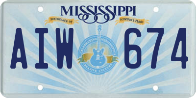 MS license plate AIW674