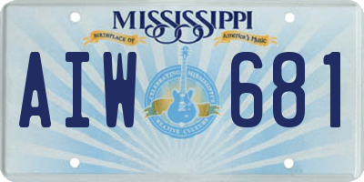 MS license plate AIW681