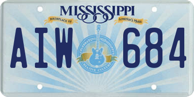 MS license plate AIW684