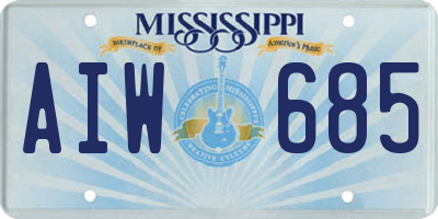 MS license plate AIW685