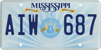 MS license plate AIW687