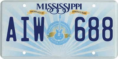 MS license plate AIW688