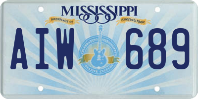 MS license plate AIW689