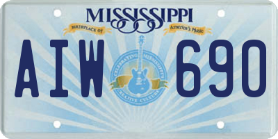 MS license plate AIW690