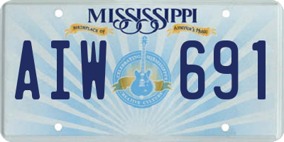 MS license plate AIW691