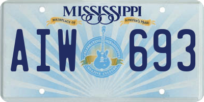 MS license plate AIW693
