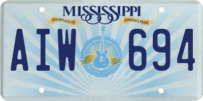 MS license plate AIW694