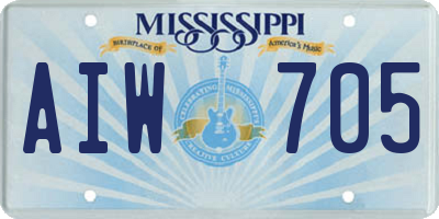 MS license plate AIW705