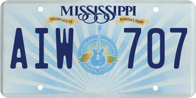 MS license plate AIW707