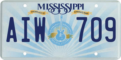 MS license plate AIW709