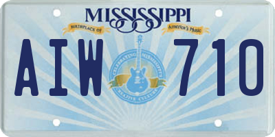 MS license plate AIW710