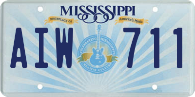 MS license plate AIW711