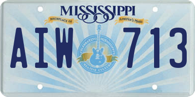MS license plate AIW713