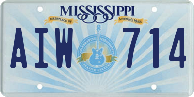 MS license plate AIW714
