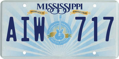 MS license plate AIW717