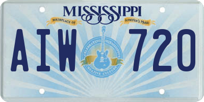 MS license plate AIW720