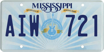 MS license plate AIW721