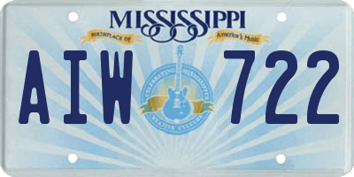 MS license plate AIW722