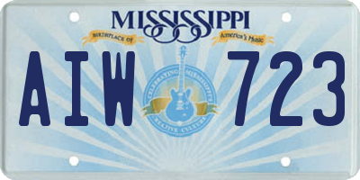 MS license plate AIW723