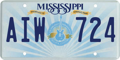 MS license plate AIW724