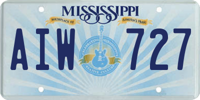 MS license plate AIW727