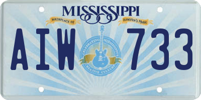 MS license plate AIW733