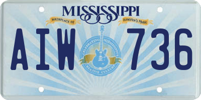 MS license plate AIW736