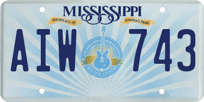 MS license plate AIW743