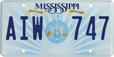 MS license plate AIW747