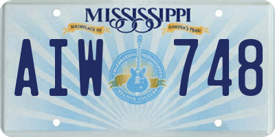 MS license plate AIW748