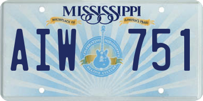 MS license plate AIW751