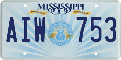 MS license plate AIW753