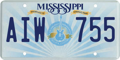 MS license plate AIW755