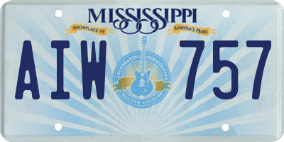 MS license plate AIW757