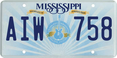 MS license plate AIW758