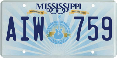 MS license plate AIW759