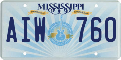 MS license plate AIW760