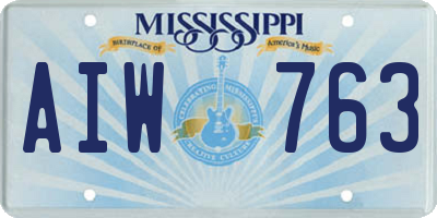 MS license plate AIW763
