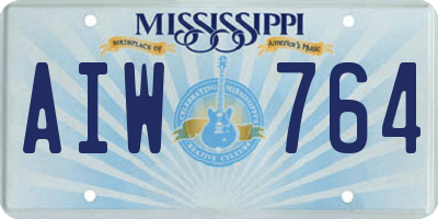 MS license plate AIW764