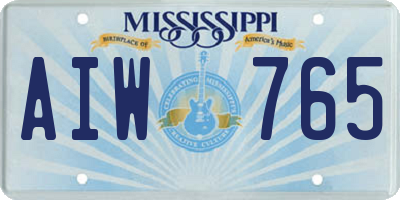 MS license plate AIW765